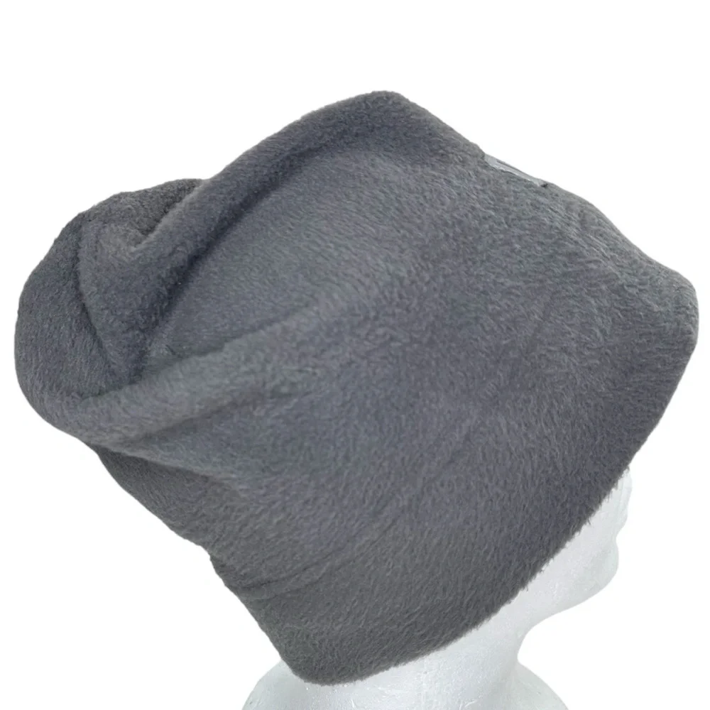 UGG Fleece Beanie Cap with Logo Patch One Size Gray Unisex